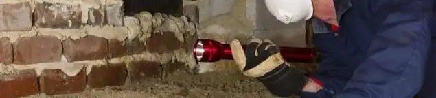 Pest control technician inspecting a crawl space for ant activity and entry points in New Orleans, LA